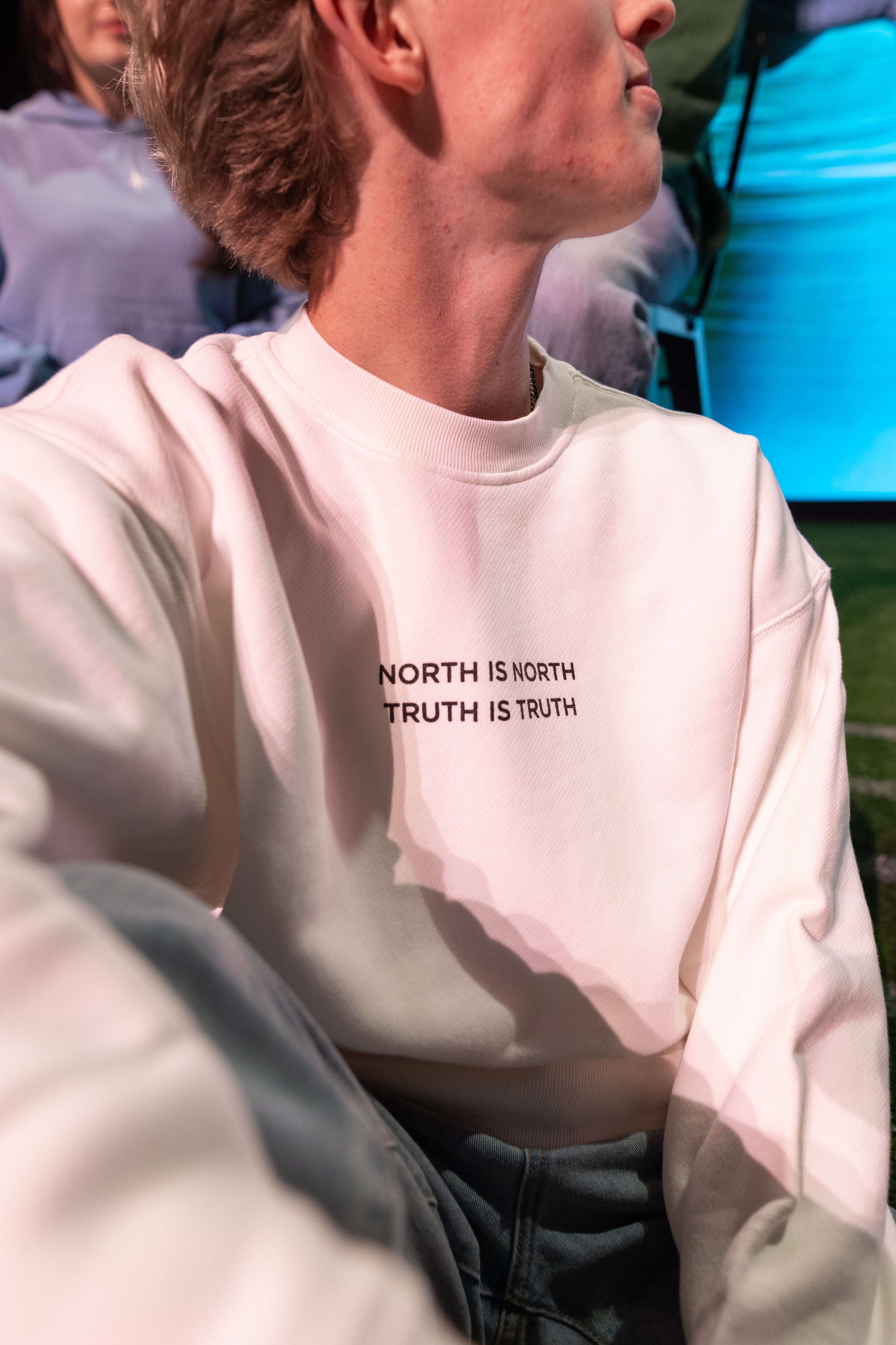 True North White Elwood Crewneck